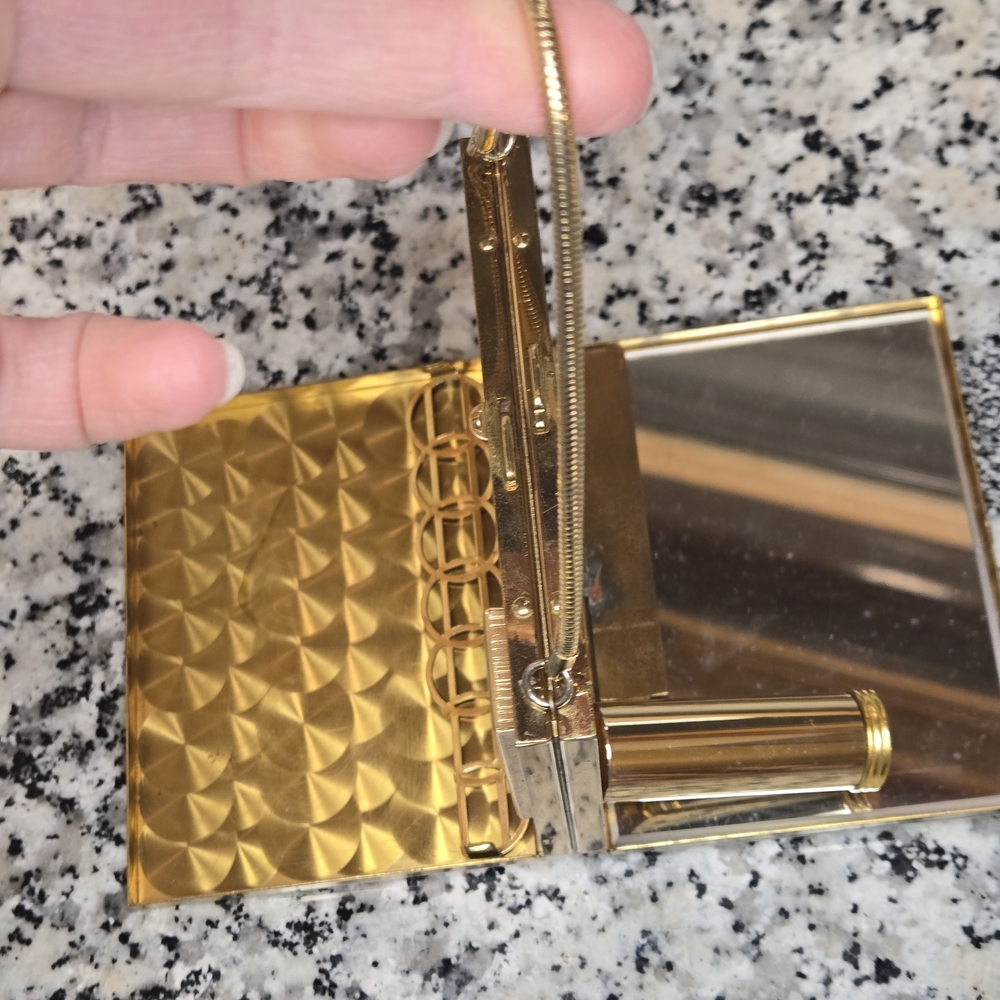 Rare Double-Sided 1950s Butterfly Enamel Carryall Minaudière Compact - Picture 11 of 16